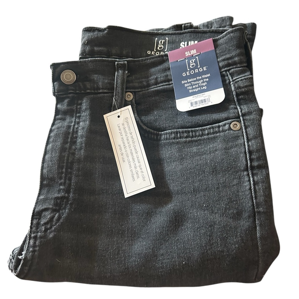 New Men's George Skinny Jeans , Size 34 x 30, Color Black Heather